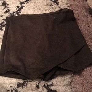 Olive green suede skort